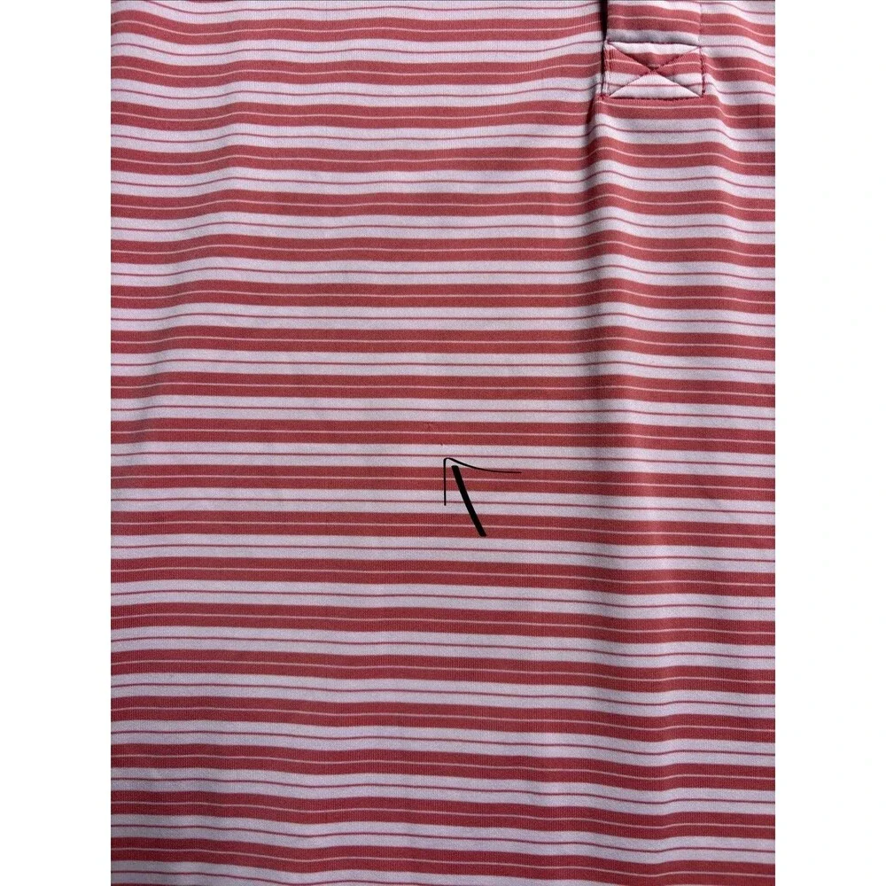 Bonobos Golf Men's XL Standard Fit Polo Shirt - Coral/White Striped Performance
